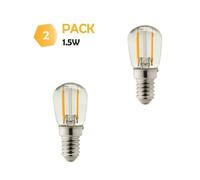 Lot de 2 ampoules LED filament E14 1.5W (equiv. 15W) 180Lm 2700K - ST26 Frigo / Machine à coudre