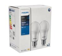 Philips Lot de 2 ampoules LED CorePro A60 E27 13 W = 100 W neutre 4000 K 470 lm LED E27 ampoules LED multipack de 2