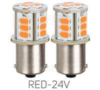 Lot de 2 ampoules LED R5W Ba15s rouges/blanches 1156 pour plaque d'immatriculation de camion, poids