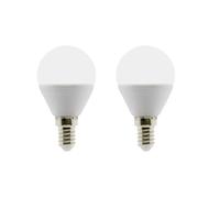 Lot de 2 ampoules LED sphériques E14 5W - Blanc chaud - 400lm 6500K - Zenitech