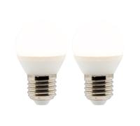 Lot de 2 ampoules LED sphériques E27 5W - Blanc chaud - 400lm 2700K - Zenitech