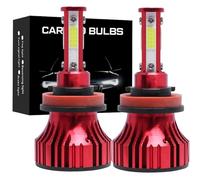 Lot de 2 Ampoules LED Turbo H7, H4, H11, HB4, HB3, 9005, 9006, 9004, 9007, Canbus, Phare antibrouillard for Voiture, 16000 LM, COB, 12 V, 6500 K (H9)