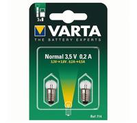 Lot de 2 ampoules pour lampe de poche Argon à vis 714 - 3,5 V - 0.2 A