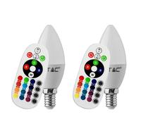 Lot de 2 ampoules RGB LED E14 Lampe bougie 3.5W Lampe TÉLÉCOMMANDE dimmable