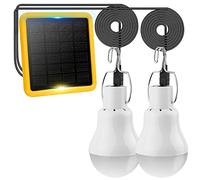 Lot de 2 ampoules TechKen à énergie solaire pour abri de jardin, terrasse, cour, randonnée, camping, tente, pêche (UK3)