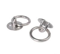 Lot de 2 ancrages marins en acier inoxydable 316 avec anneaux, plaques à œillet robustes pour terrasse, voile de pare-soleil de yacht, matériel de corde de canoë (5 mm)