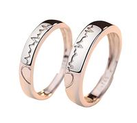Lot de 2 anneaux d'amour pour Forever Endless Love Électrocardiogramme Zircone Ane