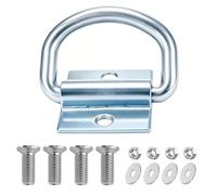 Lot de 2 anneaux d'ancrage robustes en forme de D - Anneaux de montage en alliage d'acier de 1,27 cm avec matériel M6 pour remorque, camion, bateau, kayak, garage - Cargaison sécurisée, outils, motos