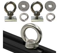 Lot de 2 anneaux d'arrimage en acier inoxydable à dégagement rapide pour rail d'attache - Œillets toriques d'ancrage - Taquet de fixation