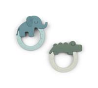 Lot De 2 Anneaux De Dentition En Silicone Deer Friends Green/Blue - Done By Deer
