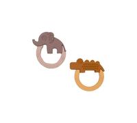 Done by Deer Anneaux de dentition Deer Friends - Lot de 2, moutarde et rose