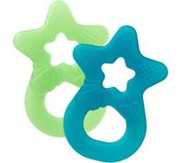 Lot De 2 Anneaux De Dentition-Jouet De Dentition Pour Bébé Et Enfant Dès 3 Mois-Anneaux De Massage Des Gencives En Forme D`Étoile-Made In Allemagne-Bleu & Vert Clair