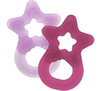 Lot De 2 Anneaux De Dentition-Jouet De Dentition Pour Bébé Et Enfant Dès 3 Mois-Anneaux De Massage Des Gencives En Forme D¿Étoile-Made In Allemagne-Rose & Mauve
