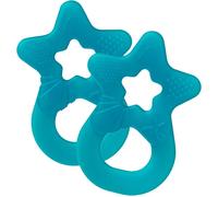 Lot De 2 Anneaux De Dentition-Jouet De Dentition Pour Bébé Et Enfant Dès 3 Mois-Anneaux De Massage Des Gencives En Forme D`Étoile-Made In Allemagne-Bleu