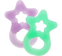 Lot De 2 Anneaux De Dentition-Jouet De Dentition Pour Bébé Et Enfant Dès 3 Mois-Anneaux De Massage Des Gencives En Forme D`Étoile-Made In Allemagne-Vert & Violet