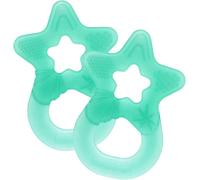 Lot De 2 Anneaux De Dentition-Jouet De Dentition Pour Bébé Et Enfant Dès 3 Mois-Anneaux De Massage Des Gencives En Forme D`Étoile-Made In Allemagne-Vert Turquoise