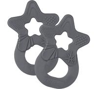 Lot De 2 Anneaux De Dentition-Jouet De Dentition Pour Bébé Et Enfant Dès 3 Mois-Anneaux De Massage Des Gencives En Forme D`Étoile-Made In Allemagne-Gris