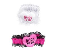 Lot de 2 anneaux de jambe de mariée, noirs et blancs, jarretières pour la mariée, enterrement de vie de jeune fille, jarretières pour le mariage en dentelle cousue