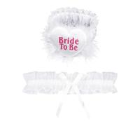 Lot de 2 anneaux de jambe sexy en dentelle - Jarretelles de mariée - Jarretelles de mariée - Jarretelles de mariée en forme de cœur - Jarretelles blanches