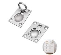 Lot de 2 anneaux de levage de bateau - En acier inoxydable durable - Poignée de porte - Boucle de traction - Pour yachts, kayaks, bateaux