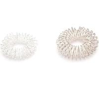 Lot de 2 anneaux de massage de qualité supérieure pour les doigts - Anti-stress - Acupression - Acupression - Anxiety - 2 grands et petits argentés chi-enterprise