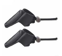 Lot de 2 anneaux de pouce en cuir pour la pratique de l'arc composé - Bouclier solide en cuir de vache stable Aide au relâchement 4,5 x 2,5 cm (noir)