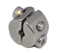 Lot de 2 anneaux de serrage pour câble métallique de 3 mm - 2 pièces - Avec 2 vis - Serre-câble en acier inoxydable A4 NIRO, AISI 316 Nirosta