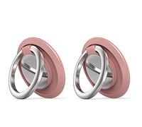 Lot de 2 anneaux de support pour téléphone portable, poignée universelle, réglable à 360 °, pour tous les smartphones (or rose)