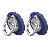 Lot de 2 anneaux de support universels pour téléphone portable - Réglable à 360° - Poignée magnétique robuste - Pour tous les téléphones portables - Bleu