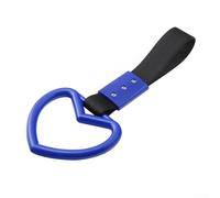 Lot de 2 anneaux électrostatiques à suspendre pour voiture - En forme de cœur - Pour pare-chocs arrière - Pour la plupart des véhicules - Nylon tressé et plastique - Argent + rouge - Noir + bleu