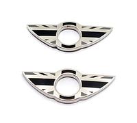 Lot de 2 anneaux emblèmes de serrure de porte compatibles avec Mini Cooper R56 Hatchback R57 Décapotable R58 Coupé R59 Roadster (Union Jack gris)