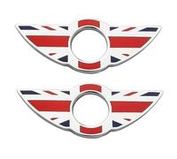 Lot de 2 anneaux emblèmes de serrure de porte compatibles avec Mini Cooper R56 Hatchback R57 Décapotable R58 Coupé R59 Roadster (Union Jack rouge)