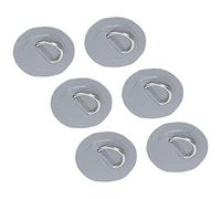 Lot de 2 anneaux en D - Facile à ranger - Haute résistance à la rupture - En PVC - Avec anneau en D - Pour bateau pneumatique - Accessoires pour kayak (gris)