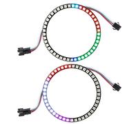 Lot de 2 anneaux LED RVB 45 x WS2812 5050 avec pilotes intégrés 45 bits pour Arduino Raspberry Pi ESP8266 Nodemcu DC5V
