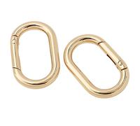Lot de 2 anneaux ovales en métal - Boucles de porte-clés à ressort - Anneaux ovales multifonctionnels - Accessoires de sac