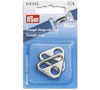 Prym Triangel-Ringe mit Steg 25 mm silberfarbig Anello Triangolare, Lega di Zinco, Argento