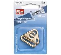 Prym Triangel-Ringe mit Steg 25 mm New Gold Anello Triangolare, Lega di Zinco