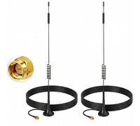 Lot de 2 antennes 12 dBi 4G LTE SMA mâle, base magnétique MIMO omnidirectionnelle 698-4900 MHz pour Verizon AT&T T-Mobile, Netgear Nighthawk M1/MR1100, Huawei B525/B535, routeur TP-Link, Hotspot