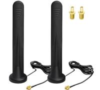 Lot de 2 antennes 5G LTE 4G Amplificateur de signal Omnidirectionnel Antenne réseau omnidirectionnelle SMA TS9 Connecteur 12DBI Antenne omnidirectionnelle à base magnétique avec câble RG174 pour
