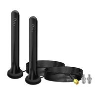 Lot de 2 antennes 5G LTE - Amplificateur de signal omnidirectionnel - Connecteur SMA TS9 - 15 dbi - Base magnétique - Avec câble de 3 m - Pour routeur 3G/4G/5G/GSM/GPRS - Passerelle IoT Smart Home
