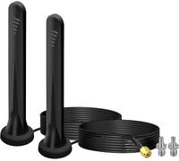 Lot de 2 antennes 5G LTE-Amplificateur de signal omnidirectionnel-Connecteur SMA TS9-15 dbi-Base magnétique-Avec câble de 3 m-Pour routeur 3G/4G/5G/GSM/GPRS-Passerelle IoT Smart Home
