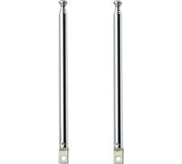 Lot de 2 antennes télescopiques à 5 sections pour radio AM/FM Ariels HD DAB Réception stéréo Récepteur Home Cinéma Doré