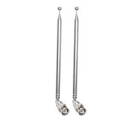 Lot de 2 antennes télescopiques BNC VHF UHF à 7 sections | Antenne rétractable en acier inoxydable 25-1300 MHz, pour récepteurs radio portatifs