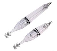 Lot de 2 appâts de pêche à LED pour hameçons de calamar conçus pour une utilisation en eau douce et en eau salée pour attraper des céphalopodes et des poissons comme la morue et (rouge)