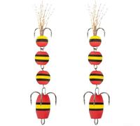 Lot de 2 appâts flottants pour pêche à la carpe avec 3 crochets en acier à haute teneur en carbone, flottabilité en mousse EVA pour bar pour leurre CATFISH, leurre de rivière et lac, lot de 2 (D)