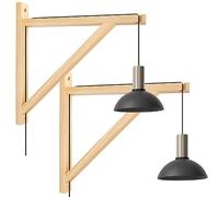 Lot de 2 Applique Murale en Bois, Support pour Suspension Murale pour Hôtel de Couloir Maison Bar Café Chambre Salon Sans Ampoule