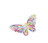Lot de 2 appliques à broder à paillettes avec motif papillon, thermocollants, fer à repasser sur patchs pour t-shirt, jeans, vêtements, sacs, pour réparer et décorer, multicolore