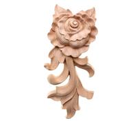 Lot de 2 appliques d'angle en bois sculpté floral pour cadres muraux, portes, meubles, sculptures sur bois, figurines décoratives en bois, artisanat droit