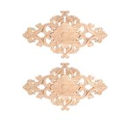 Lot de 2 appliques décoratives en bois sculpté pour relooking de meubles, excellentes sculptures pour mur, lit, porte, miroir, commode, placard, placard, projet de bricolage, 25 x 15 cm