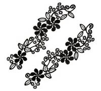Lot de 2 appliques élégantes en dentelle pour décoration de robe de mariée - Patchs créatifs à coudre pour projets de mode